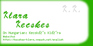 klara kecskes business card